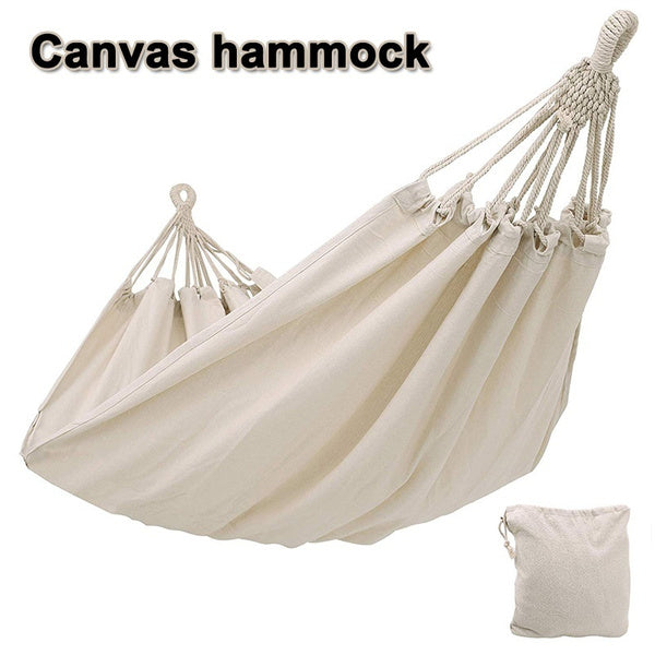 Cotton Hammock Swing Bed - Outdoor Backpack Survival or Travel Top Rated Quality Equipment - Suitable for Terrace, Porch, Garden or Backyard