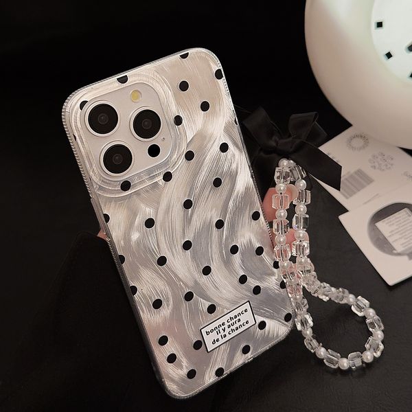 ddmygifts Ins Wave Point Bow Chain Suitable for 15 Pro Max Phone Case 14 Premium 13 Cool Wind A