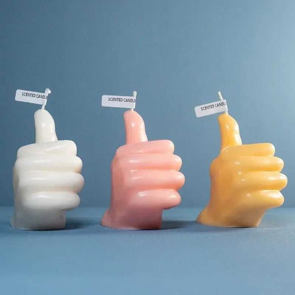 Creative Thumbs Up Shaped Scented Candles Modern Home Decoration Aromatic Childrens Birthdays Gifts Room Decor OrnamentXJ241112