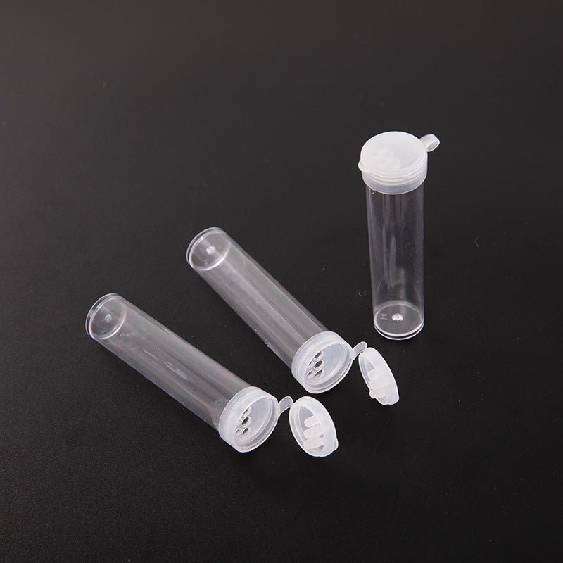 100pcs 5ml 7ml Empty Plastic Small Round Bottle Translucent Sealed Container Tubes Lab Scale Sample Storing pipe for dry herb Powder Storage jar