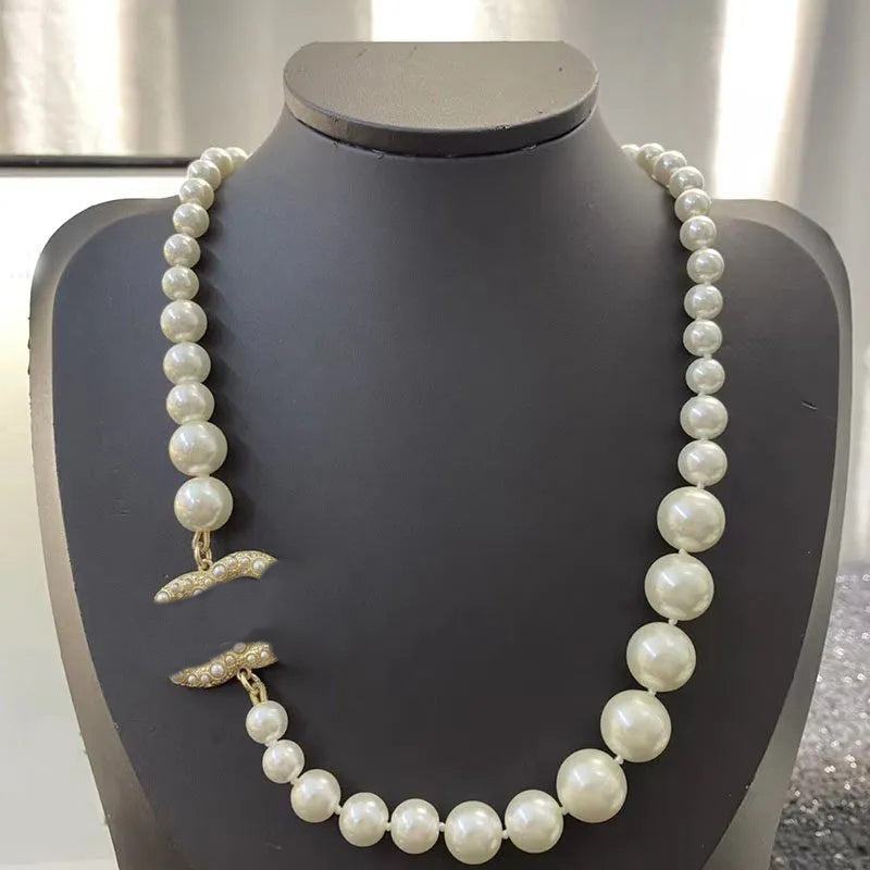 14 style Fashion Women Luxury Designer Necklace Choker Pendant Chain Crystal 18K Gold Plated Brass Copper C-Letter Necklaces Statement Jewelry Acces