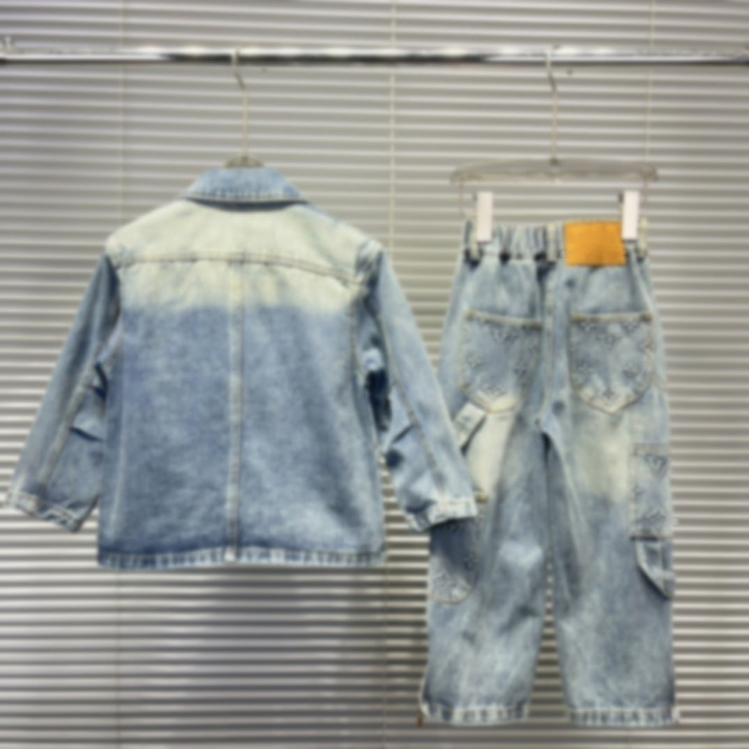 kids designer clothes zipper 3D printing kid jean jacket baby tracksuit Denim child jeans jackets pants luxury Children&#039;s Day vacation school u