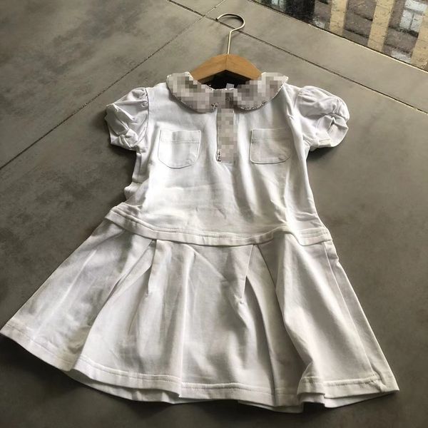 Sales children Summer Cotton Short Sleeve One-piece-dress baby KIDS Girls classic clothing Formal Gowns Children School Dress Girl&#039;s Po