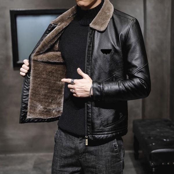 Mens Jackets men&#039;s leather jacket designer Plush Faux Leather hoodie classic men Womens letter Coat Outerwear jacket for Couples hooded