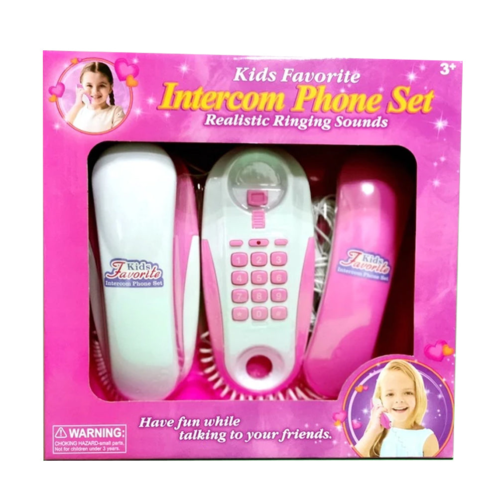 Children Kids Pretend Play Intercom Mobile Phone Set Interactive Toy Telephone Ringing Sound Talk To Each Other