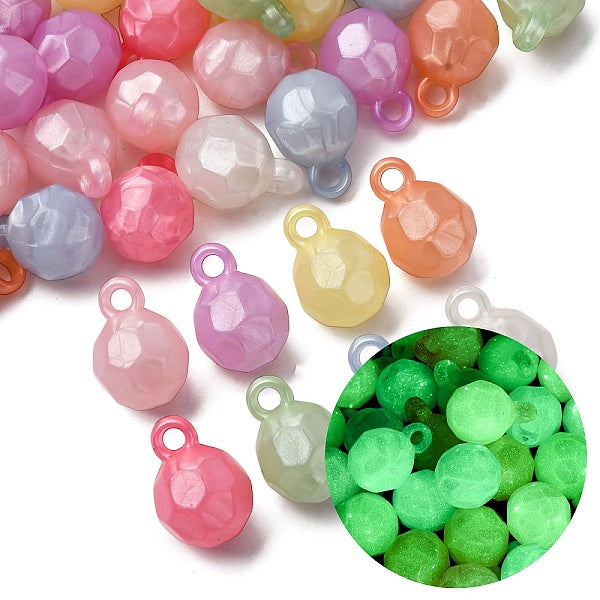 Pendenti in acrilico con polvere glitterata luminosa opaca