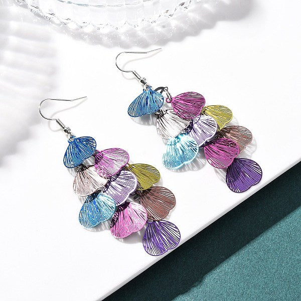 Boucles d'oreilles pendantes en forme de cœur en acier inoxydable 430