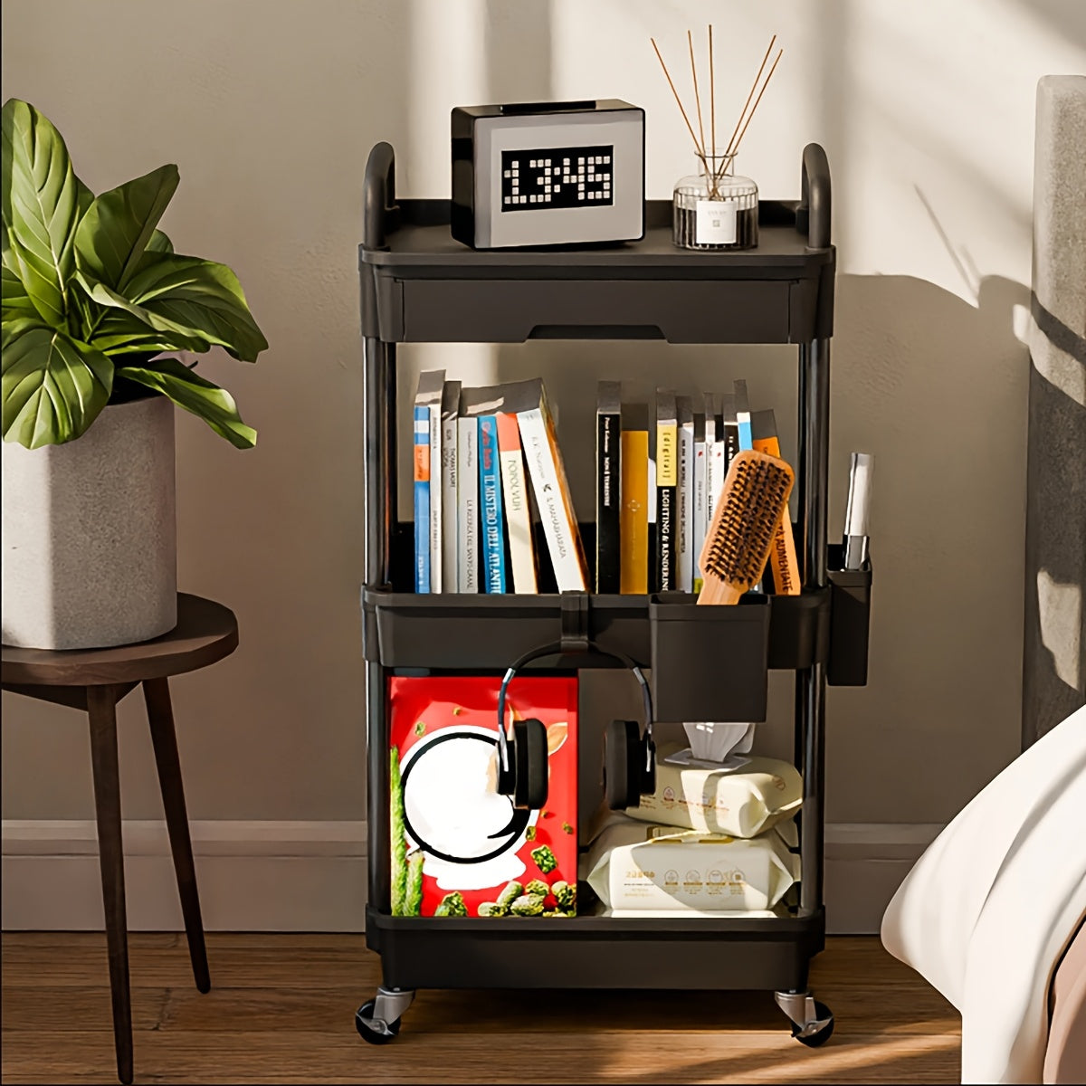 TEMU 3 Tier Multifunctional Rolling Cart With Drawer, Detachable Assemble As Tabletop Organizer Or Underwater Sink Organizer, Multifunctional Storage