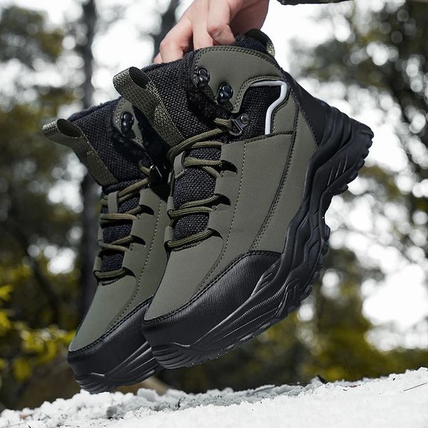 Mens Outdoor Casual Shoes Winter Mens Shoes Mens Waterproof Snow Boots Top Sports Shoes Cotton Shoes 241118