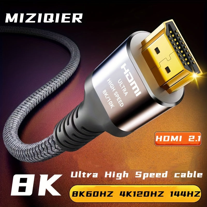 TEMU 8k 10k Cable 48gbps 3.3-6.6-10-15ft, Ultra Cable Braided Cord-4k@120hz 8k@60hz, :x, 2.2 & 2.3, Hdr 10+ Compatible With Tv-ps5-hdtv-blu-ray