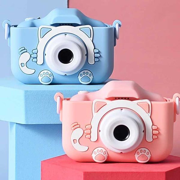 Toy Cameras Mini Child Camera Cartoon Cat Kids Educational Toy HD Digital Camera Taking Photos Videos Music Playback Boy Girl Birthday Gifts