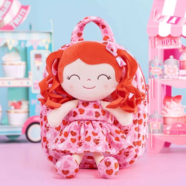 Gloveleya Plush Backpack Curly Hair Dolls New Design Love Gift Series Toys for Christmas Gifts Baby Shower Presents 30cmT250110