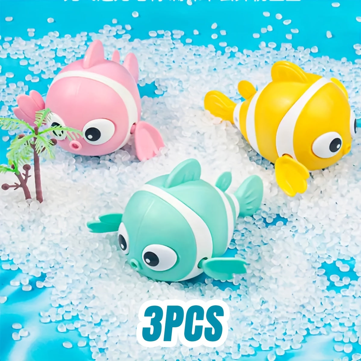 TEMU [ Fish Bath Toys] Set Of 3 Little Playing Water Toy - Fish Bath Toys - Swimming Action For Bathtub & Pool Fun, Battery-free, Perfect For Gifts -