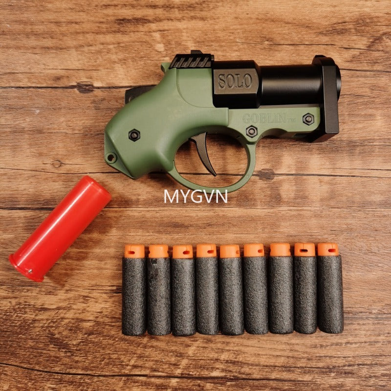 Goblin Solo Dart Blaster Soft Bullets Metal Launcher Fires Shell Casings Toy Gun Funny Trouble-making Toy Outdoor Game Prop Children Adult Gifts