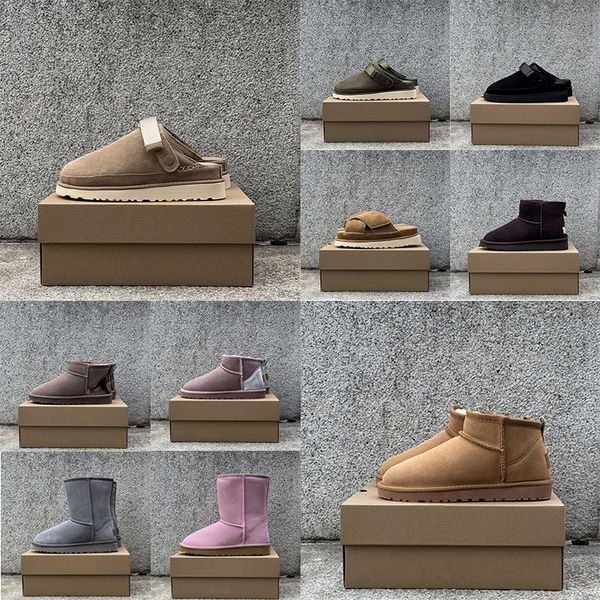 Australia Designer Sandals Womens Tasman Classics Ultra Mini Tazzette Platform Slippers Clog Mens Slides Tazz Fur Boots Chestnut Winter Sued