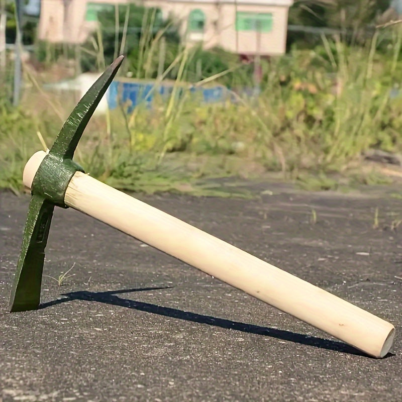 TEMU Upgraded Version Of Metal With Wooden Handle, Used For Excavating Stones, Weeding And Vegetable Planting In Gardening. The Handle For And