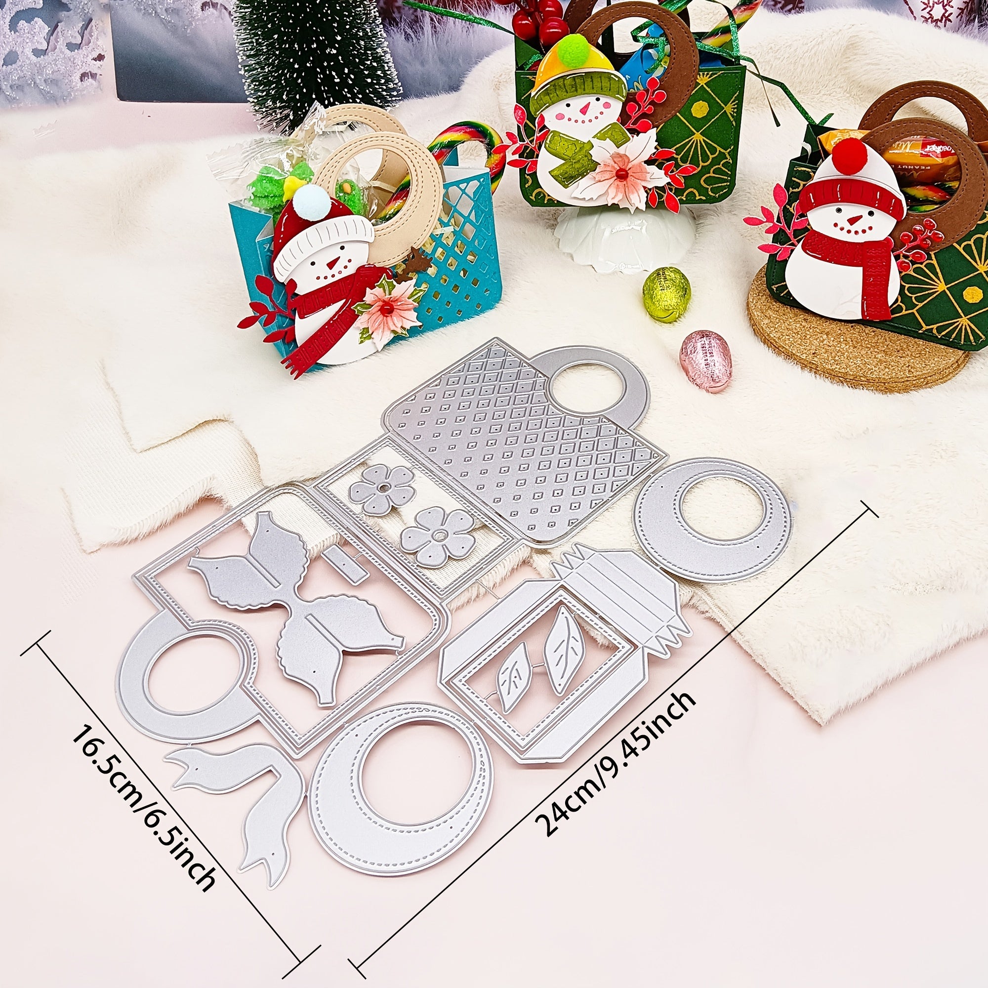 TEMU Alinacutle Mini Tote Bag Die Cut - Precision For Diy Crafts, Christmas Gifts, Scrapbooking - Compatible With Die-cut Machines - Heavy-duty Steel