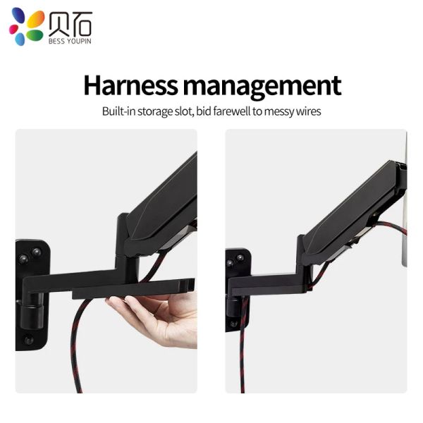 BEISHI Arm Adjustable Wall Mouning Monitor Bracket For 24-45inch LCD LED Screen Loading 2-12kg VESA Max 100*100mmMonitor Support