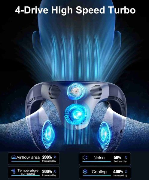 New Neck Air Conditioner Portable Neck Fan Rechargeable Semiconductor Cooling Bladeless Fan Outdoor Personal Fan Wearable CoolerCL240712