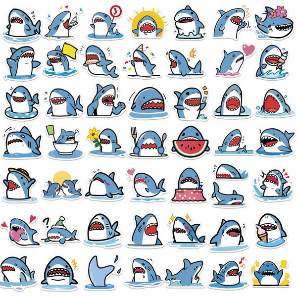 50 cartoon chubby graffiti for lagescooterelectric biketabletwaterproof shark stickers