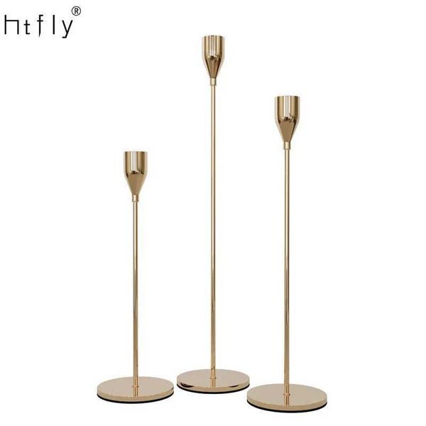 Candle Holders European Style Metal Candle Holders 3 piece set Simple Wedding Decoration Bar Party Living Room Decor Home Table Christmas J2