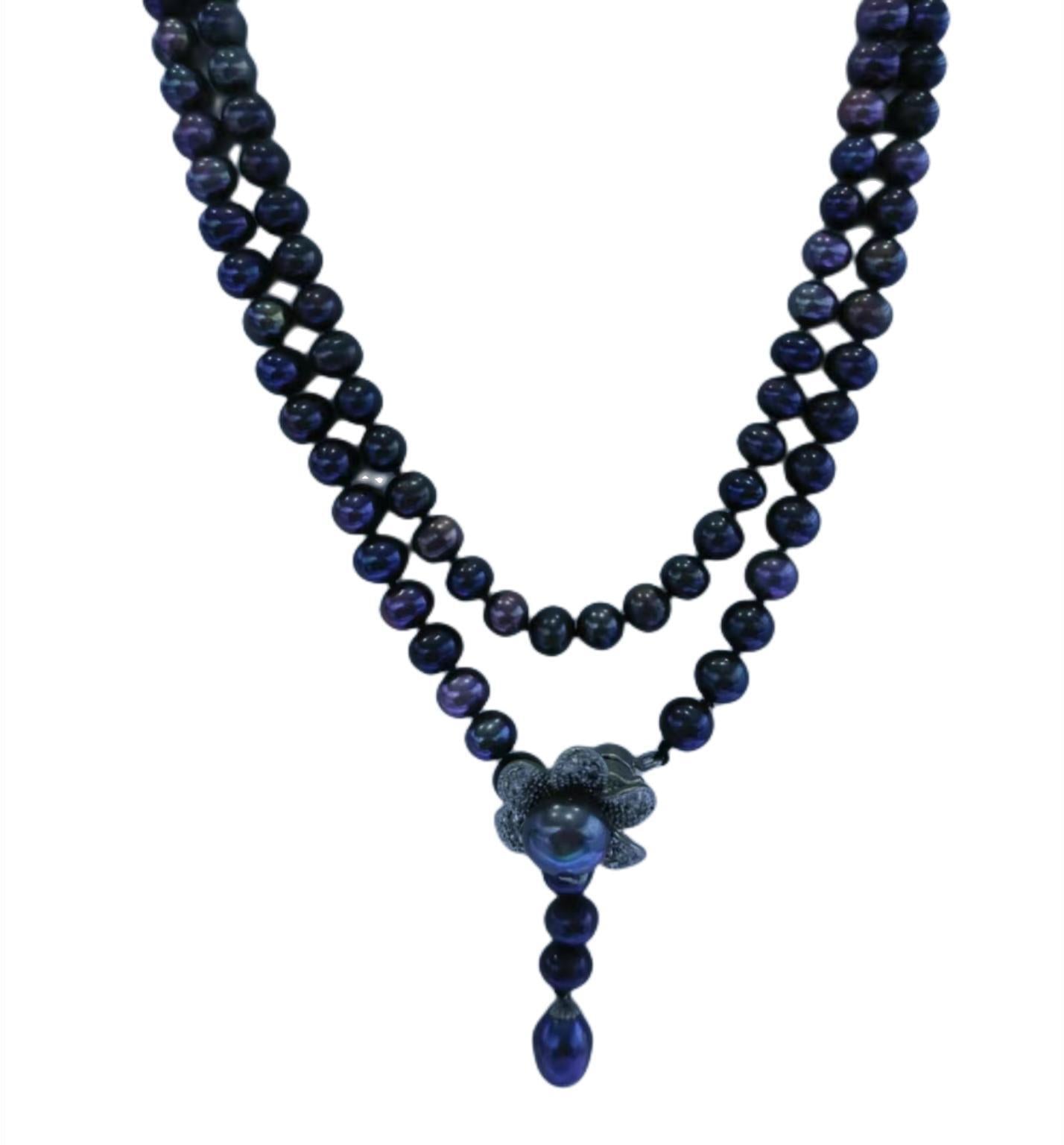 Freshwate roundr black pearl necklace multi style gift for women Jewellery Fashion and atmosphere 95cm length 10-11mm size