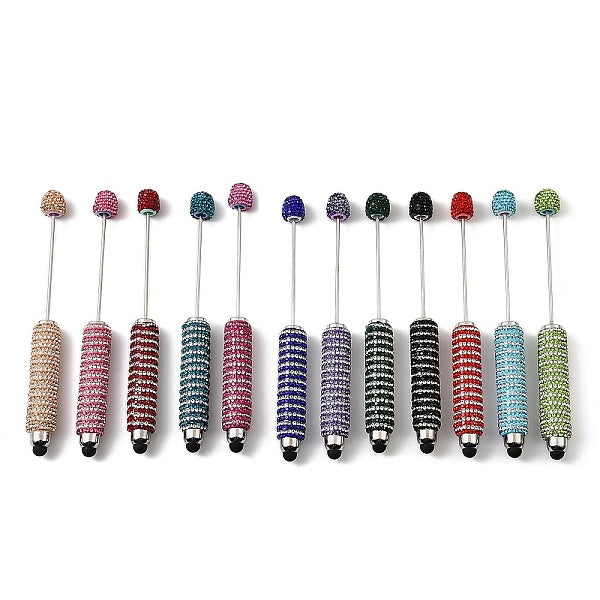 Penna stilo touch screen con strass in pasta polimerica