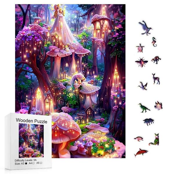 Puzzle de madeira Diy 3d Fantasy House Puzzle ADT And Childrens Gifts Educational Childrens Toys Games da família Games ST250118