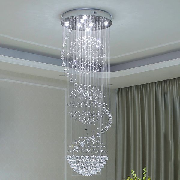 Spiral Modern LED Living Room Vitrine Crystal Chandelier Lighting Lamp Interior Fixture for Staircase Ladder Bedroom Hotel Room