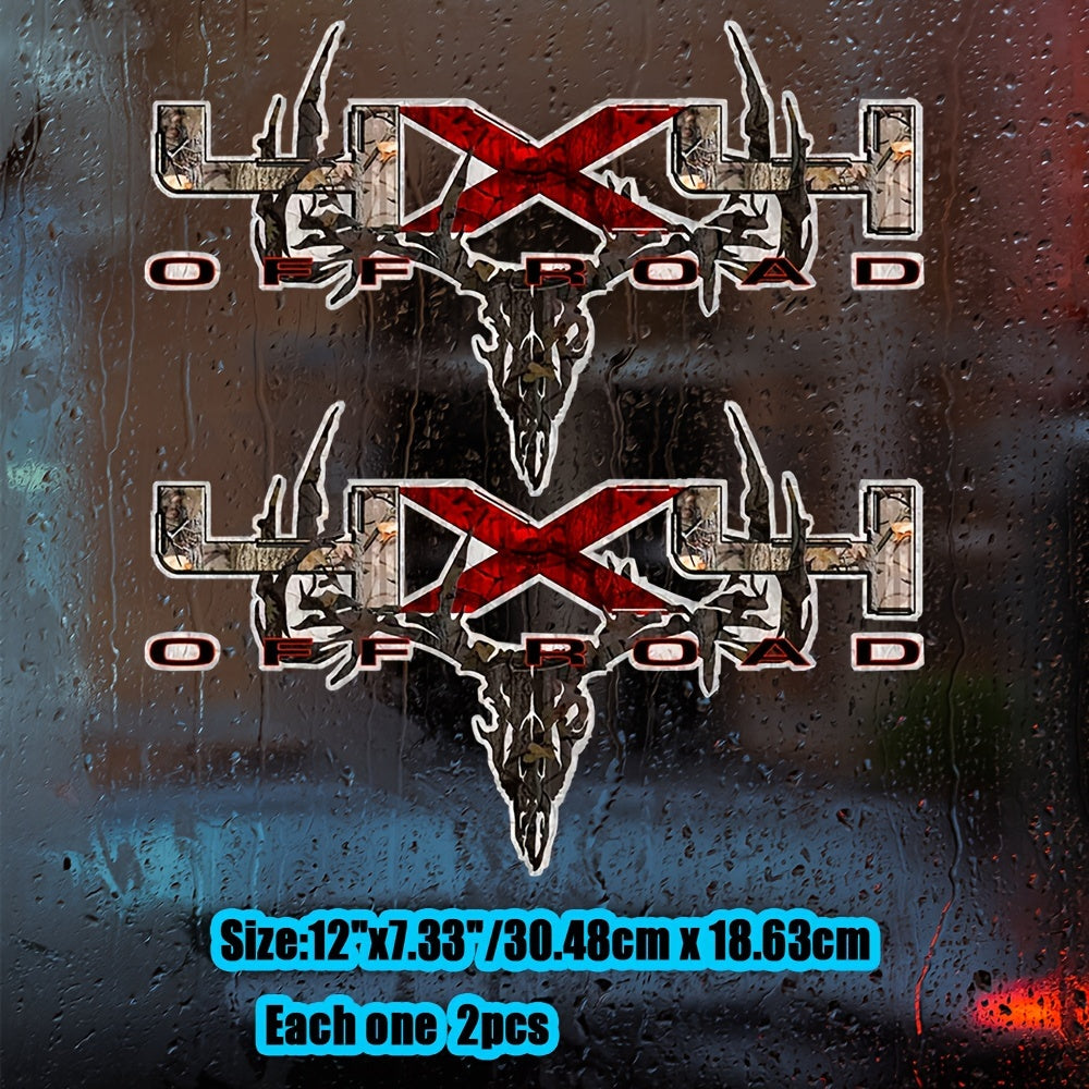 TEMU X2 Camouflage 4x4 Truck Decal Archery Deer Hunting Sticker Set Truck Pick Up Bed Sticker Window Decals