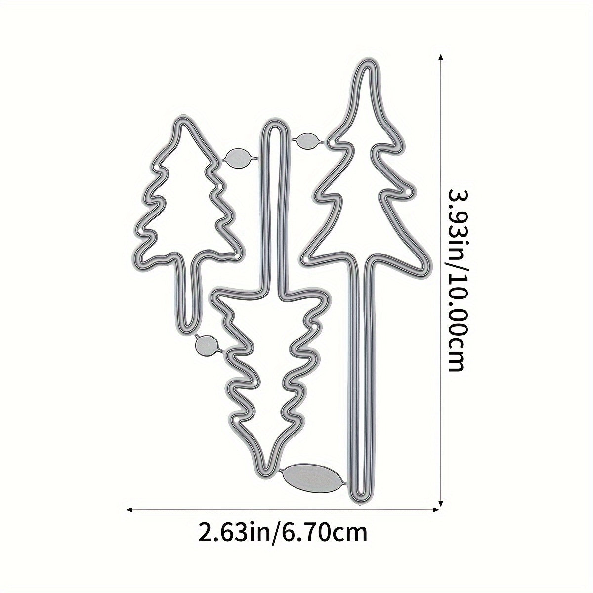 TEMU Pine Tree Metal Die-cut Stencils - Christmas Tree, Cedar, For Scrapbooking, Card Making, Diy Crafts - Compatible With Die-cutting Machines -