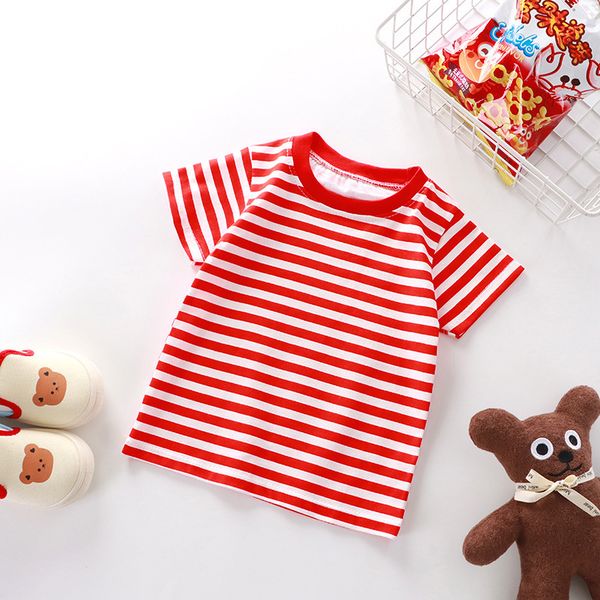 XW150 New style children&#039;s T-shirt summer short-sleeved cotton boys and girls single piece baby bottoming shirt manufacturers wholesale