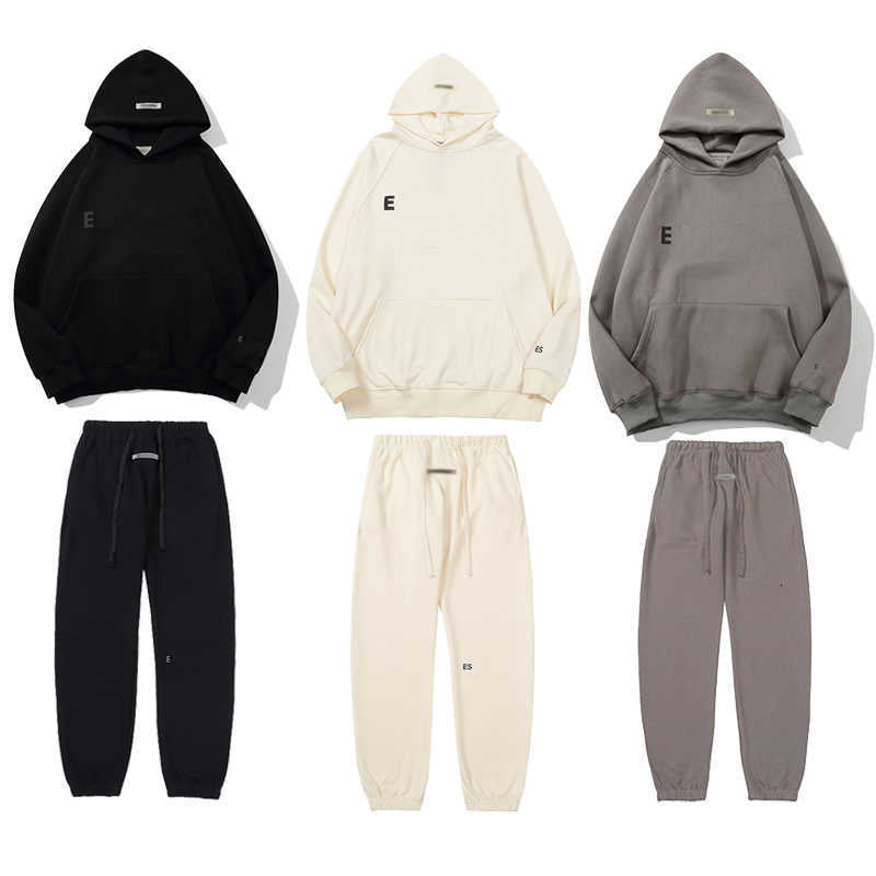 essencially Hoodie Mens Designer Sweatshirt essentials Tracksuit Woman Hoody Pants Set Jogger Hip Hop Clothes Oversized essential Pullover