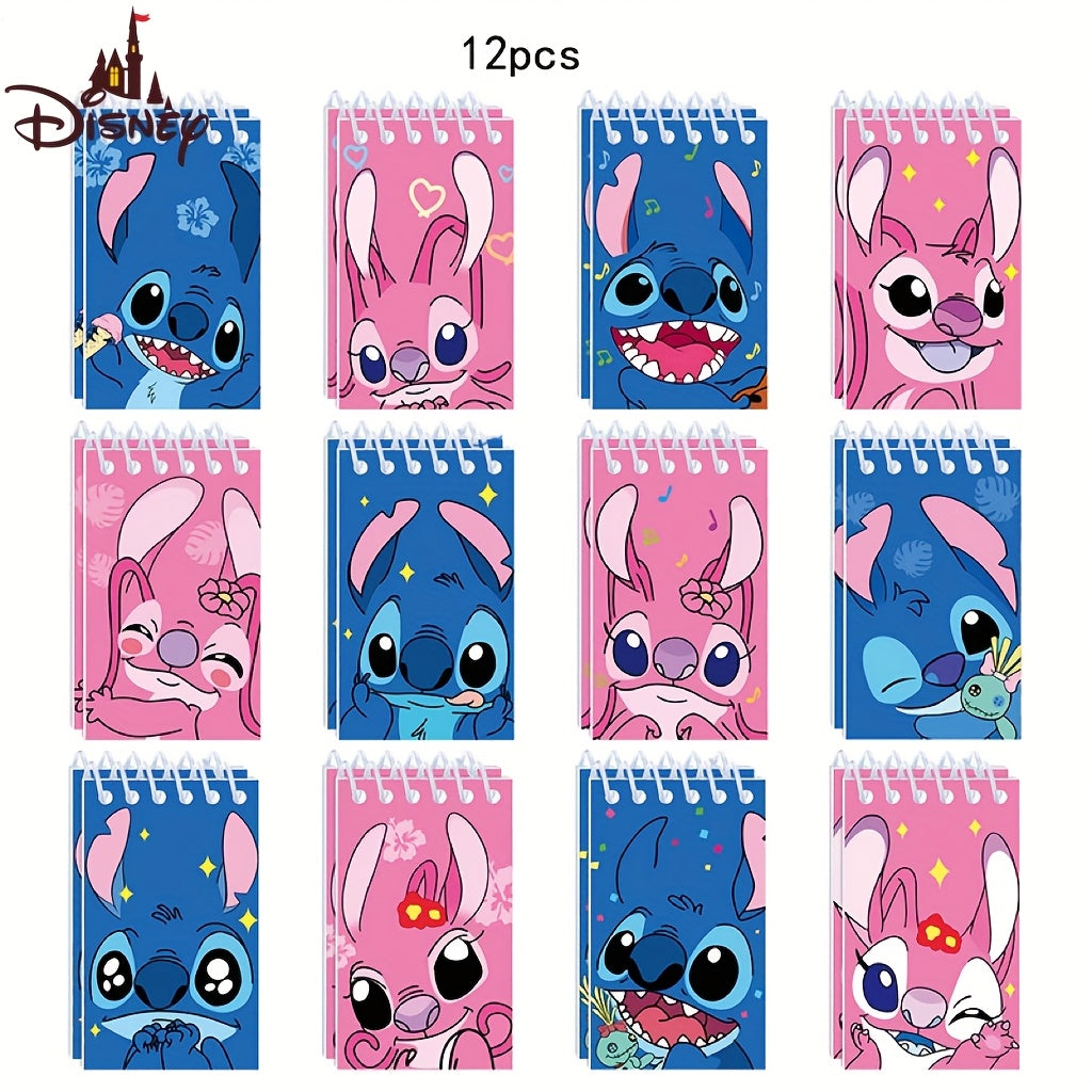 TEMU 12 Cute Pocket Notebooks, Stitch And Handheld Sticky Notes, Portable Diary For Daily Recording, Perfect Cartoon Themed Gifts For Back-to-school