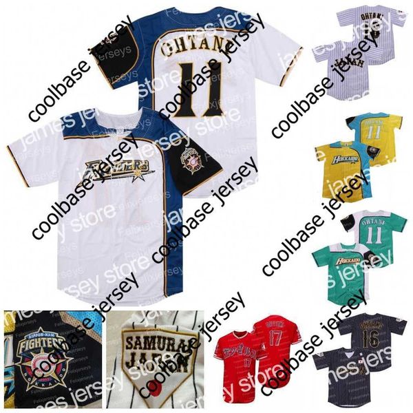 Baseball Jerseys Custom Shohei Ohtani #11 Hokkaido Nippon Ham Fighters Baseball Jersey Japan 2017 AMBITIOUS Movie For Mens Womens Youth Doub