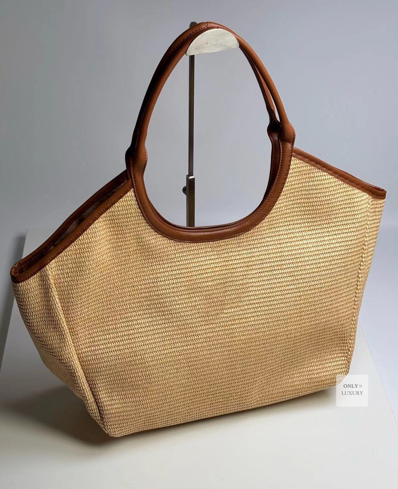 Designer fashion luxury summer holiday beach bags shopping shoulder bag woven straw tote grass large maxi tote soft shopping purse wallet mirror qua