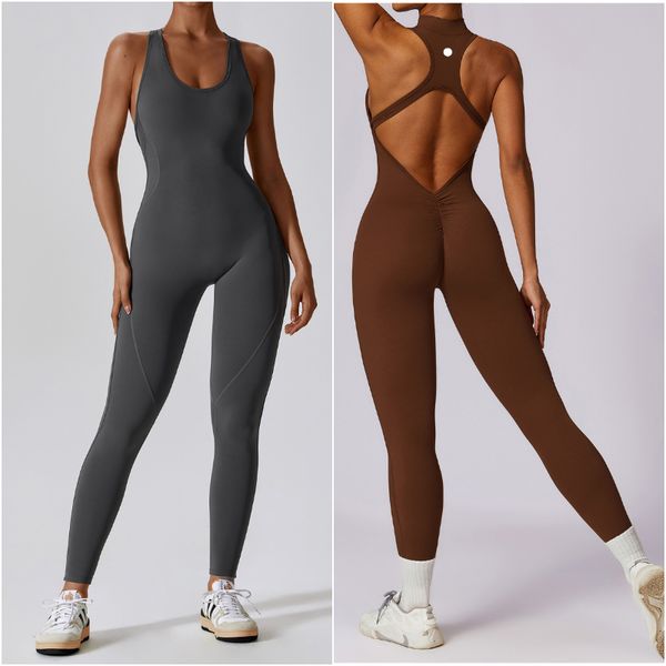 8305 Womens Jumpsuits Yoga Outfits Long-Short Sleeve Close-fitting Dance Jumpsuit Long Pants Breathable Leggings