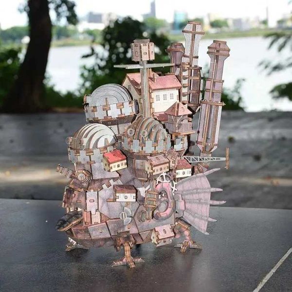 Diy Colorful Wooden Puzzle 3D Mechanic Magic Castle Movable Building Block Kit Exquisite Handmade Toys Best Gift For Teens KidsXJ241218