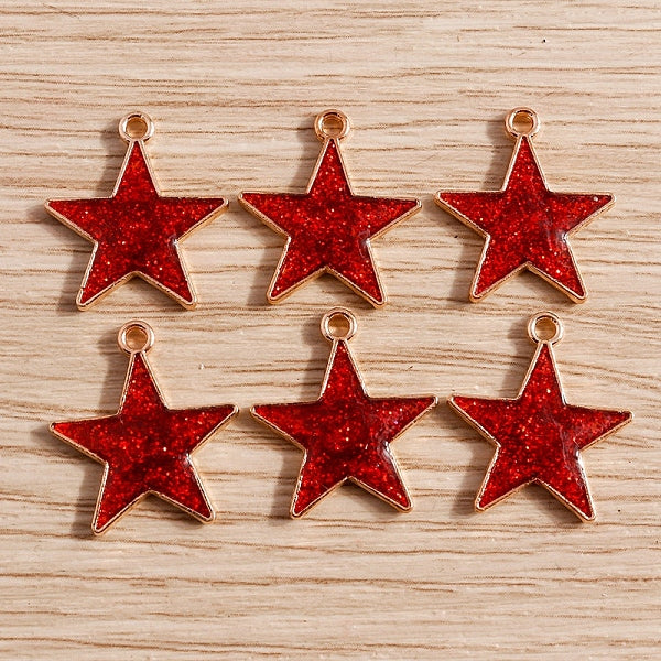 Pendenti in lega smaltata glitterata