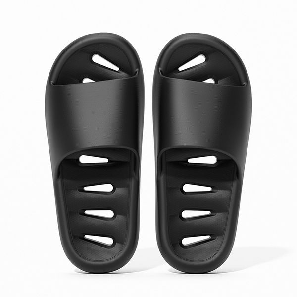 Shower Slippers for Men and Women Summer Home Indoor Water Leakage Anti Slip Household EVA Bathroom Sandals Black