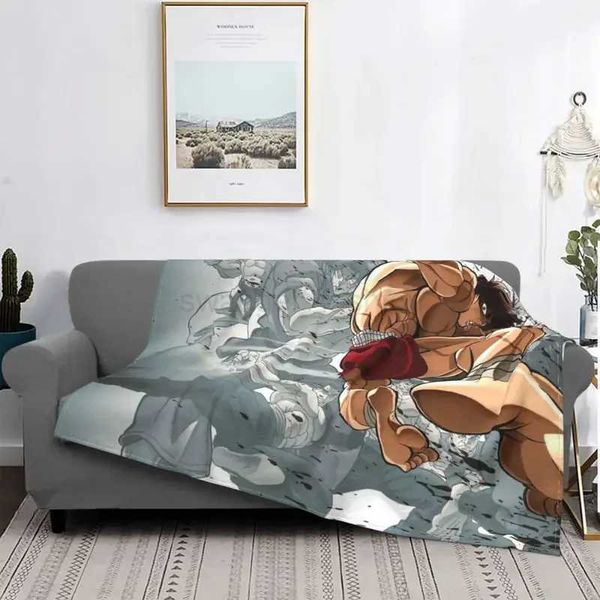 Baki Hanma Anime Blanket Fleece Summer Yujiro Manga Strong cool Portable Soft Throw Blankets for Bed Office Plush Thin QuiltB270712