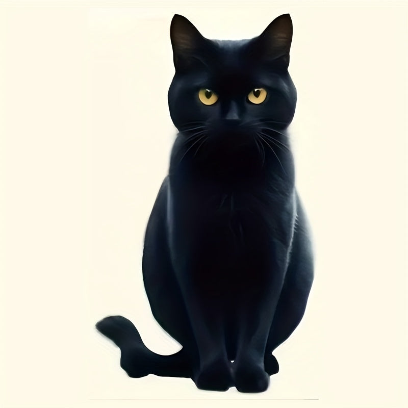 TEMU 7-inch Black Cat Vinyl Decal Sticker - Cute Cartoon Design For Cars, Laptops, Phones, Motorcycles, Water Bottles, And More - Self-adhesive,