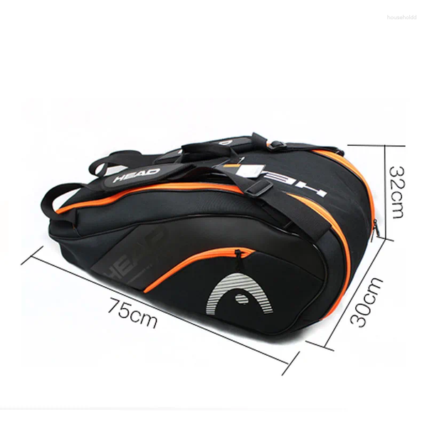 Bags Outdoor HEAD 6 Pieces Tennis Rackets Bag Hard Shell Sports Large Capacity 9 Badminton Racquets Backpack Men Women Tenis Squash Padel