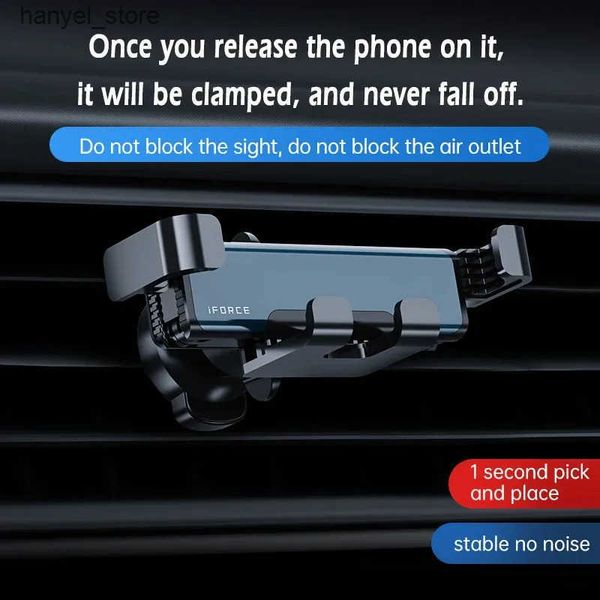 Cell Phone Mounts Holders G2 Gravity Car Phone Mount Air Vent Clip Bracket for iPhone 15 14 12 Pro Max Samsung S24 S23 S22 Ultra L240910