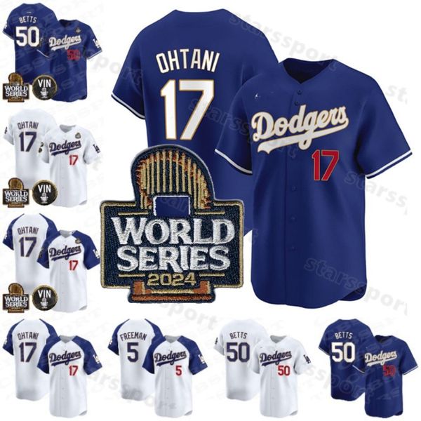 Dodgers Baseball KB Gold Trim World Series Jersey Shohei 17 Ohtani Mookie 50 Betts Freeman Clayton Gavin 9 Lux Yoshinobu 18 Yamamoto 34 Vale