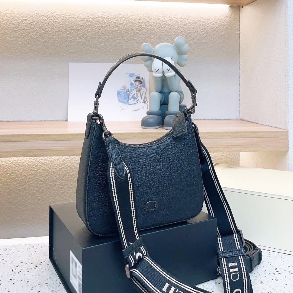 New Hot Designer Bag Fashion Women&#039;s Bag Classic Cross Grain Cowhide Wearable Mahjong Bag Underarm Bag Slant Cross Large Capacity Half Moon Bag