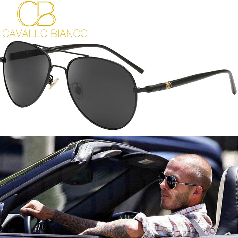 Polarized Sunglasses for Men Photochromic Mirror Night Aviation Metal Frame Black Pilot Retro Sun Glasses Classic Driving Fishing Eyewear 209 CAVALL