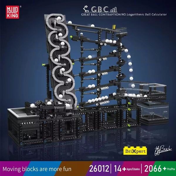 The Marble Ball Run Model Building Blocks MOULD KING 26012 Motorized Logarithmic Ball Calculator Toys Idea Educational Toy Bricks Kids Chris