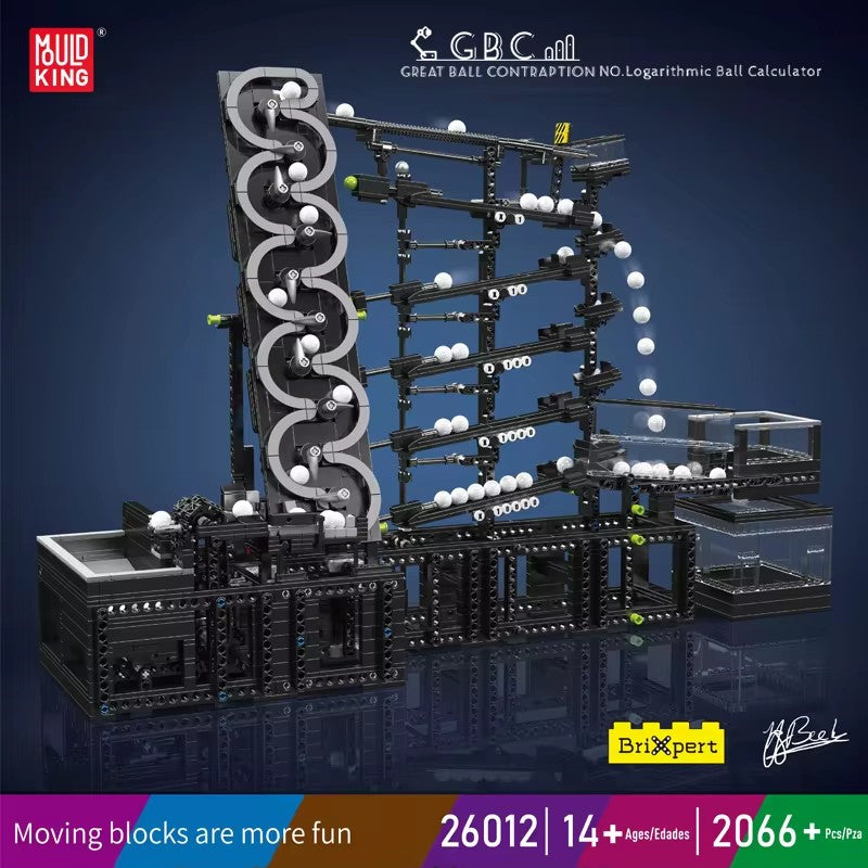 The Marble Ball Run Model Building Blocks MOULD KING 26012 Motorized Logarithmic Ball Calculator Toys Idea Educational Toy Bricks Kids Christmas Gif