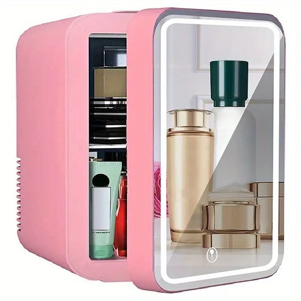 1pc 4L Portable Makeup Mirror Fridge Skincare Fridge - Compact Beauty Companion With Large Capacity For Refreshing Cosmetics Refrigerating M
